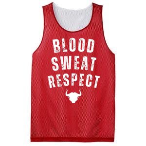 Funny BLOOD SWEAT RESPECT FIRST TWO YOU GIVE LAST ONE YOU EARN Mesh Reversible Basketball Jersey Tank