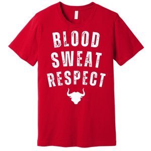 Funny BLOOD SWEAT RESPECT FIRST TWO YOU GIVE LAST ONE YOU EARN Premium T-Shirt