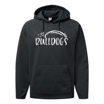 Football Bulldogs School Sports Fan Team Spirit Performance Fleece Hoodie