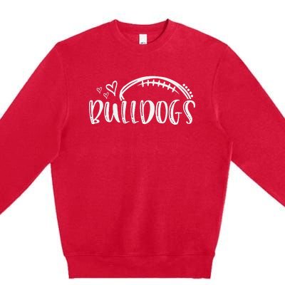 Football Bulldogs School Sports Fan Team Spirit Premium Crewneck Sweatshirt