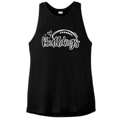 Football Bulldogs School Sports Fan Team Spirit Ladies PosiCharge Tri-Blend Wicking Tank