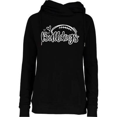 Football Bulldogs School Sports Fan Team Spirit Womens Funnel Neck Pullover Hood