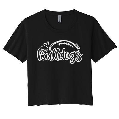 Football Bulldogs School Sports Fan Team Spirit Women's Crop Top Tee