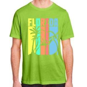 Florida Beach Summer Palm Trees Retro Florida Adult ChromaSoft Performance T-Shirt