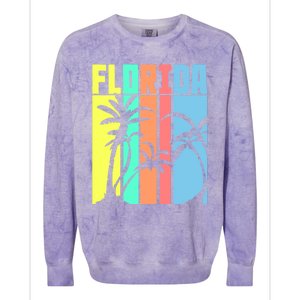 Florida Beach Summer Palm Trees Retro Florida Colorblast Crewneck Sweatshirt