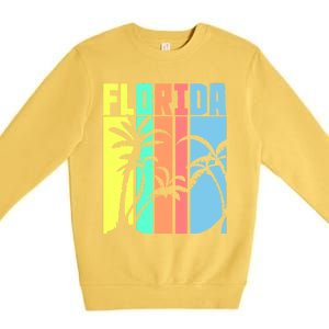 Florida Beach Summer Palm Trees Retro Florida Premium Crewneck Sweatshirt