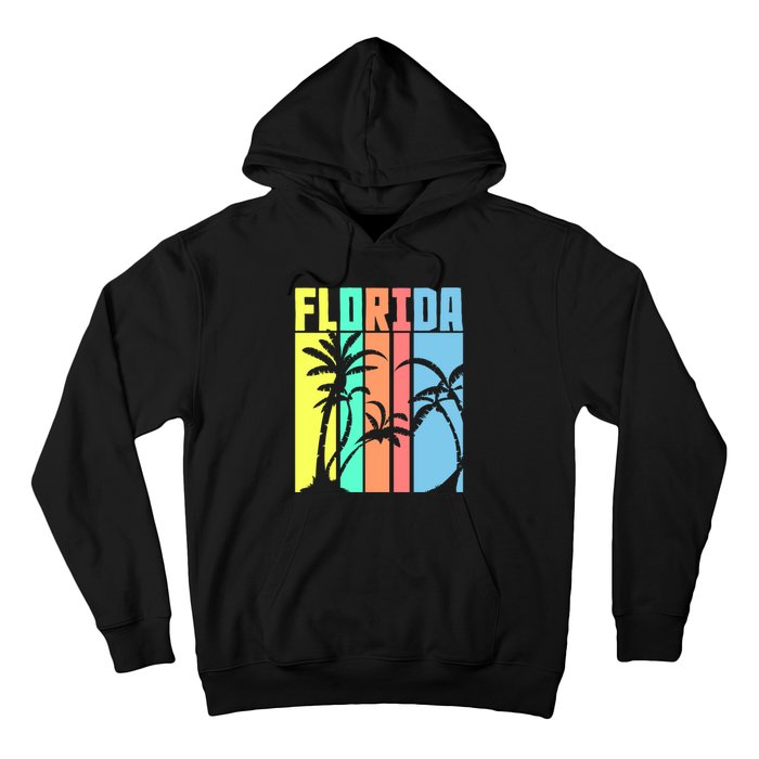 Florida Beach Summer Palm Trees Retro Florida Hoodie