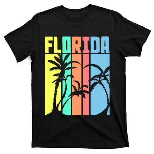 Florida Beach Summer Palm Trees Retro Florida T-Shirt