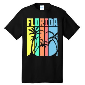 Florida Beach Summer Palm Trees Retro Florida Tall T-Shirt