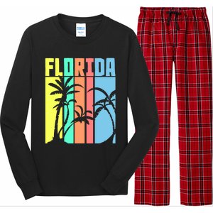 Florida Beach Summer Palm Trees Retro Florida Long Sleeve Pajama Set