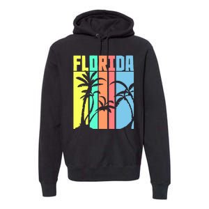 Florida Beach Summer Palm Trees Retro Florida Premium Hoodie