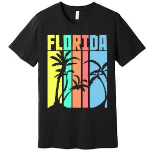 Florida Beach Summer Palm Trees Retro Florida Premium T-Shirt