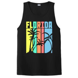 Florida Beach Summer Palm Trees Retro Florida PosiCharge Competitor Tank