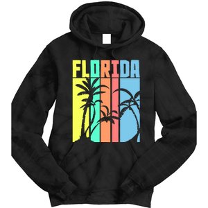 Florida Beach Summer Palm Trees Retro Florida Tie Dye Hoodie