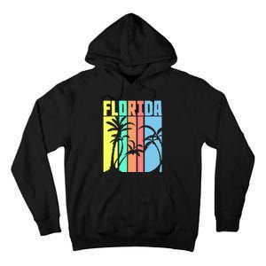 Florida Beach Summer Palm Trees Retro Florida Tall Hoodie