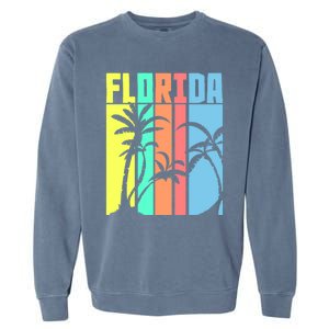 Florida Beach Summer Palm Trees Retro Florida Garment-Dyed Sweatshirt