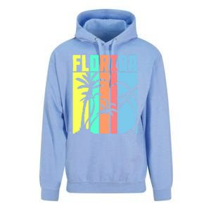 Florida Beach Summer Palm Trees Retro Florida Unisex Surf Hoodie