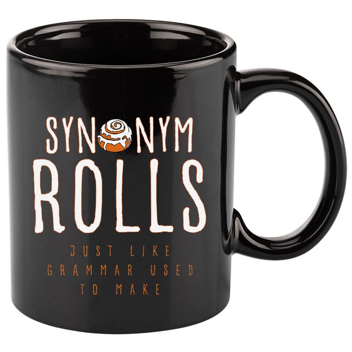 Funny Baking Synonym Rolls English Grammar Pun For Teacher 11oz C Handle Ceramic Mug
