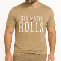 Funny Baking Synonym Rolls English Grammar Pun For Teacher Cooling Performance Crew T-Shirt