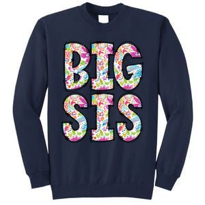 Floral Big Sister Gift Pregnancy Announcement Tall Sweatshirt