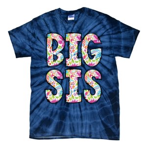 Floral Big Sister Gift Pregnancy Announcement Tie-Dye T-Shirt