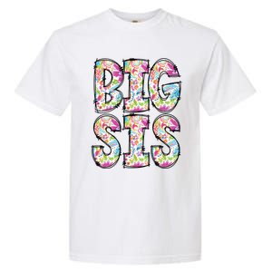 Floral Big Sister Gift Pregnancy Announcement Garment-Dyed Heavyweight T-Shirt