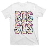 Floral Big Sister Gift Pregnancy Announcement T-Shirt