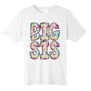 Floral Big Sister Gift Pregnancy Announcement Tall Fusion ChromaSoft Performance T-Shirt