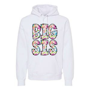 Floral Big Sister Gift Pregnancy Announcement Premium Hoodie