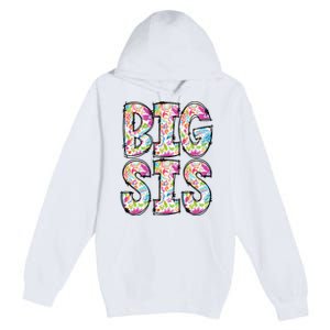 Floral Big Sister Gift Pregnancy Announcement Premium Pullover Hoodie