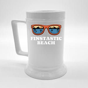 Finstastic Beach Summer Fishing Tropical Fisher Family Cool Gift Beer Stein