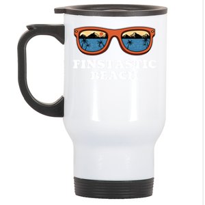 Finstastic Beach Summer Fishing Tropical Fisher Family Cool Gift Stainless Steel Travel Mug