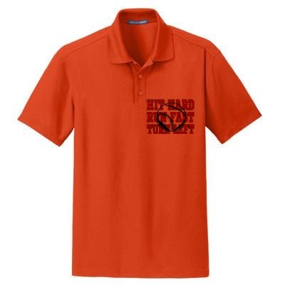 Funny Baseball Softball Hit Hard Run Fast Turn Left Gift Dry Zone Grid Polo