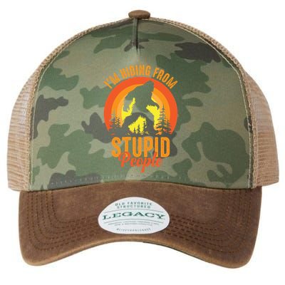 Funny Bigfoot Sasquatch Im Hiding From Stupid People Legacy Tie Dye Trucker Hat