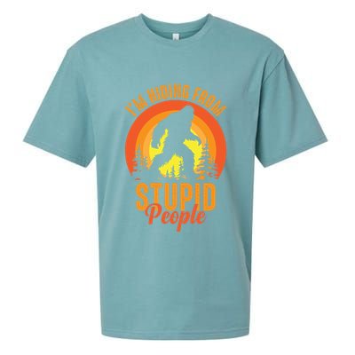Funny Bigfoot Sasquatch Im Hiding From Stupid People Sueded Cloud Jersey T-Shirt