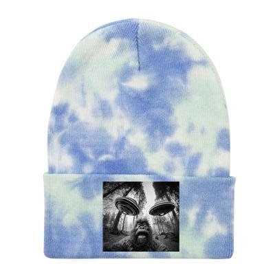 Funny Bigfoot Sasquatch Alien Ufo For Women Graphic Tie Dye 12in Knit Beanie