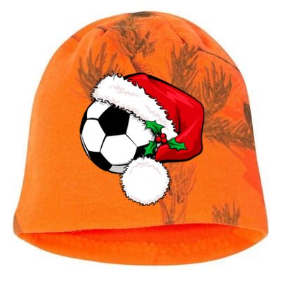 Football Ball Santa's Hat Christmas Xmas Soccer Fan Gift Funny Gift Kati - Camo Knit Beanie