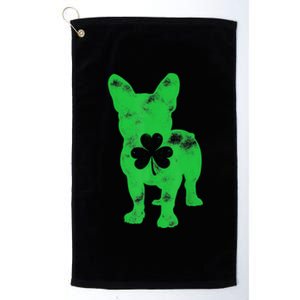 French Bulldog St Patricks Day Boys Girls Shamrock Dog Lover Platinum Collection Golf Towel