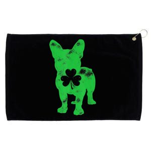 French Bulldog St Patricks Day Boys Girls Shamrock Dog Lover Grommeted Golf Towel