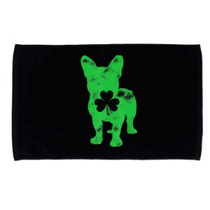 French Bulldog St Patricks Day Boys Girls Shamrock Dog Lover Microfiber Hand Towel