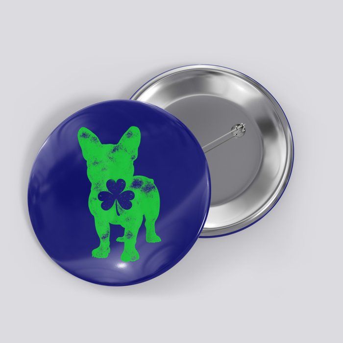 French Bulldog St Patricks Day Boys Girls Shamrock Dog Lover Button