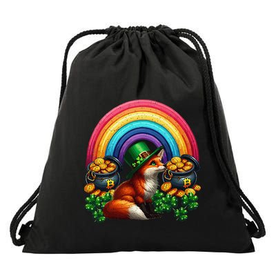 Fox Bitcoin St Patricks Day Btc Crypto Trader Irish Pride Drawstring Bag