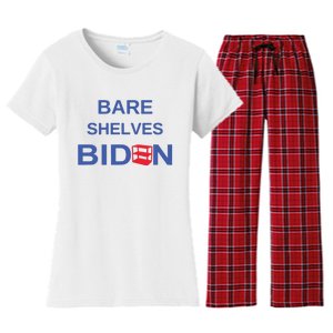 Funny Bare Shelves Biden E Parody Logo #Fjb Women's Flannel Pajama Set