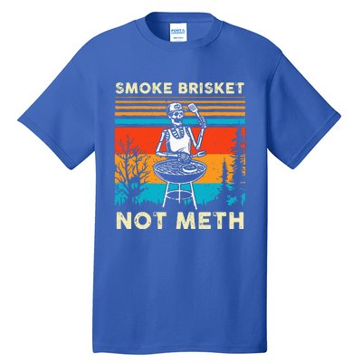 Funny BBQ Skeleton Smoke Brisket Not Meth Grilling Master Tall T-Shirt