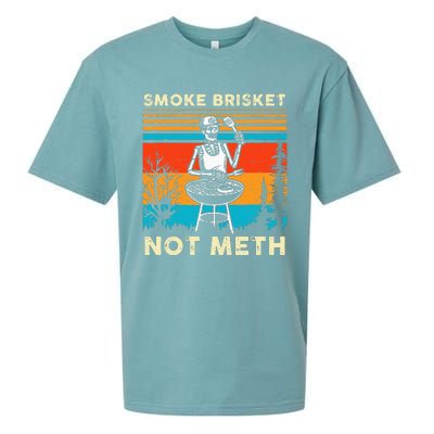 Funny BBQ Skeleton Smoke Brisket Not Meth Grilling Master Sueded Cloud Jersey T-Shirt