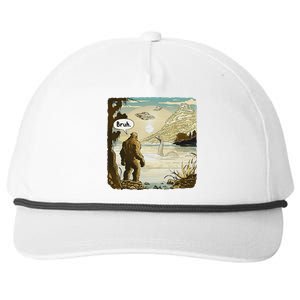 Funny Bigfoot Sasquatch Loch Ness Monster Introvert Bruh Snapback Five-Panel Rope Hat