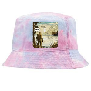 Funny Bigfoot Sasquatch Loch Ness Monster Introvert Bruh Tie-Dyed Bucket Hat