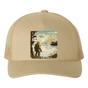 Funny Bigfoot Sasquatch Loch Ness Monster Introvert Bruh Yupoong Adult 5-Panel Trucker Hat