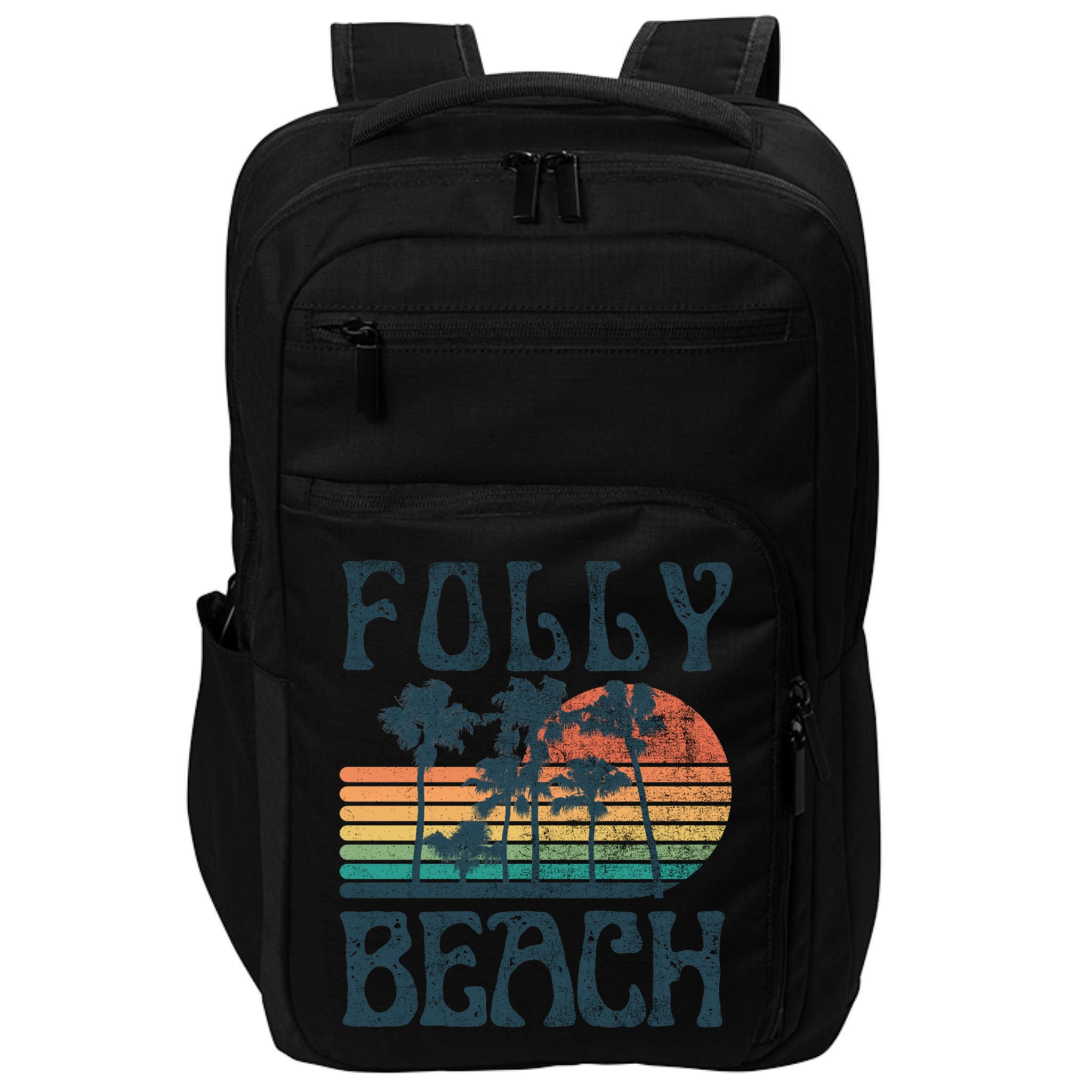 Folly Beach South Carolina Summer Vacation Vintage Cute Gift Impact Tech Backpack