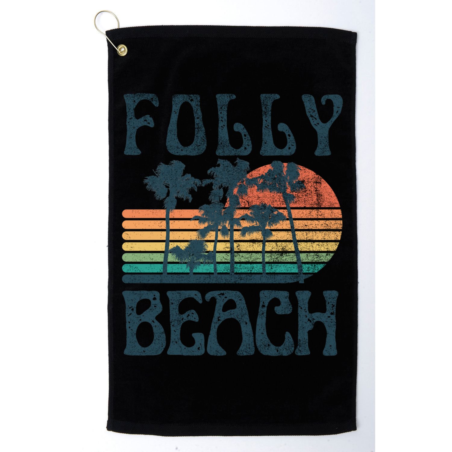 Folly Beach South Carolina Summer Vacation Vintage Cute Gift Golf Towel